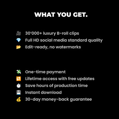 30'000 Luxury B-Roll Clips - Your Shortcut to Viral Content